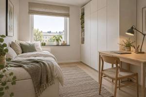 Dormitorio de invitados nórdico: calidez, orden visual y doble uso